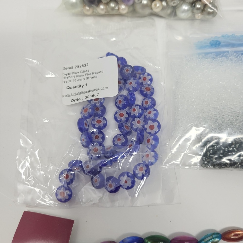 Bundle Of Jewelry Making Supplies Arts Crafts Glass Beads Millifiore Lot#9 - Picture 3 of 8